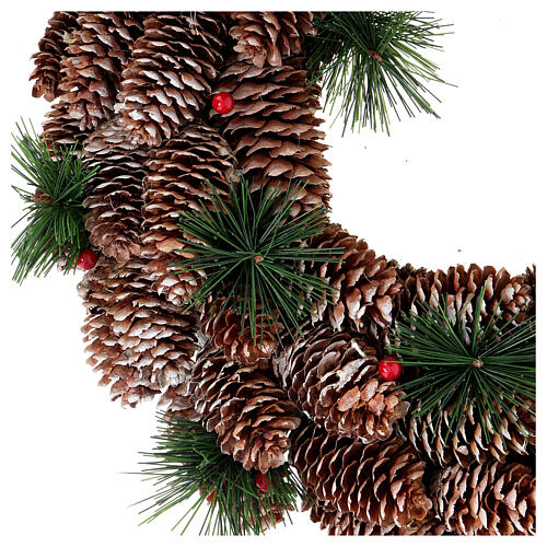 Advent wreath with pine cones and 4 red candles 5