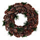 Advent wreath with pine cones and 4 red candles s4