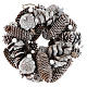 Christmas wreath with pine cones, white and glitter s1