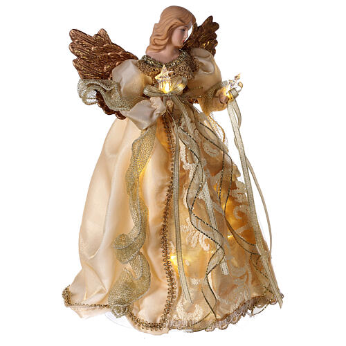 Engel mit goldenem Kleid und LEDs, 30 4