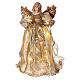 Christmas Tree topper, Angel with golden dress and LED lights 30 cm s1