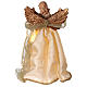 Christmas Tree topper, Angel with golden dress and LED lights 30 cm s5