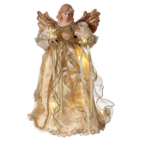 Anjo ponteira para Árvore de Natal luzes LED veste dourada 30 cm | venda  online na HOLYART
