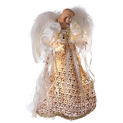 Engel für Baumspitze mit Kleid und LEDs, 30 cm 4