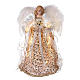 Angel Christmas Tree topper gold glittered with LED lights 12 in s1