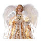 Angel Christmas Tree topper gold glittered with LED lights 12 in s2