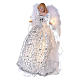 Angel Christmas Tree topper silver embroidered with LED lights 12 in s3