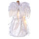 Angel Christmas Tree topper silver embroidered with LED lights 12 in s5