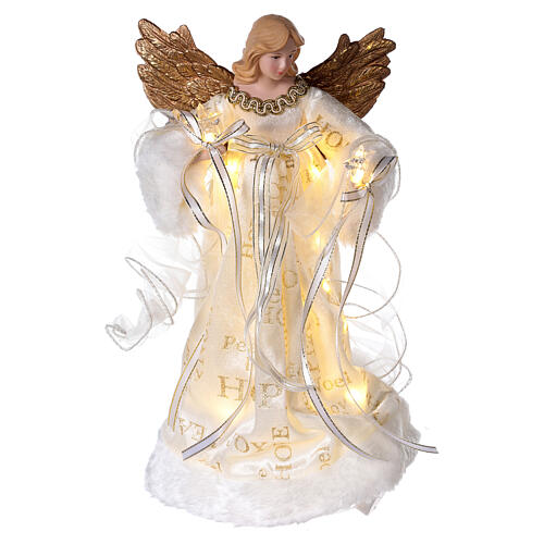 Engel für Baumspitze mit Kleid und LEDs, 30 cm 1