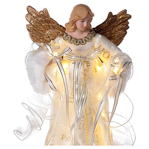 Engel für Baumspitze mit Kleid und LEDs, 30 cm 2