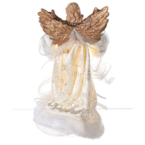 Christmas Tree topper, Angel with golden wings and LED lights 30 cm 5