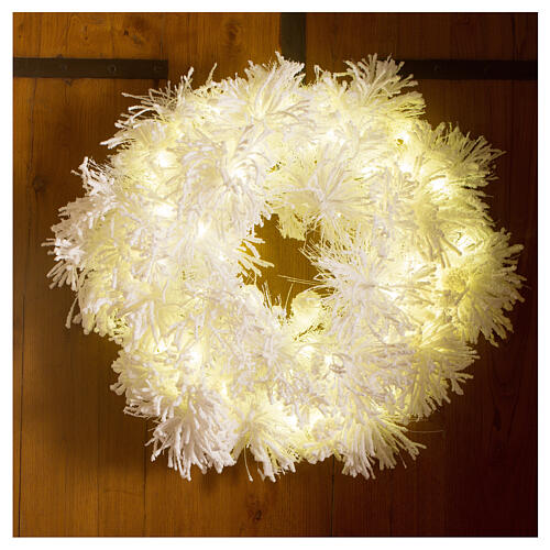 STOCK White Cloud Adventskranz mit 100 LED-Leuchten, Durchmesser von 75 cm 1