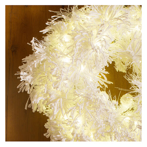 STOCK White Cloud Adventskranz mit 100 LED-Leuchten, Durchmesser von 75 cm 2