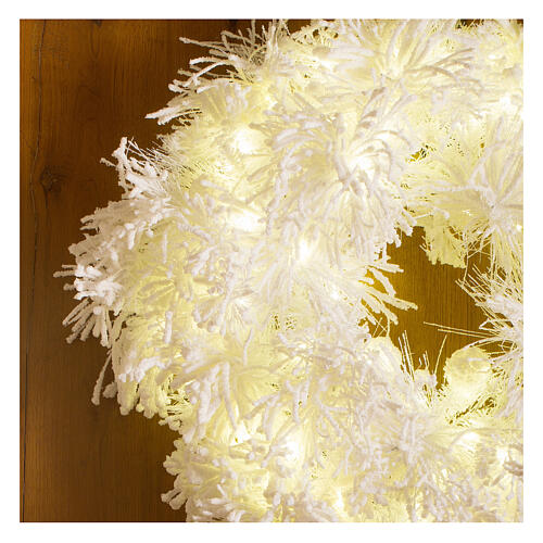 STOCK White Cloud Advent Wreath 100 LED lights 30 in diameter 2