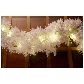 STOCK White Cloud weißer Adventskranz mit 100 LED-Leuchten, 270 cm lang