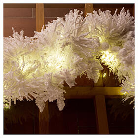 STOCK White Cloud weißer Adventskranz mit 100 LED-Leuchten, 270 cm lang