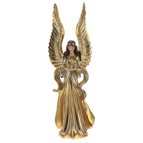 Ángel navideño largas alas motivo oro 32 cm 1