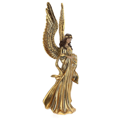 Anjo de Natal com asas longas decoração dourada 32 cm 4