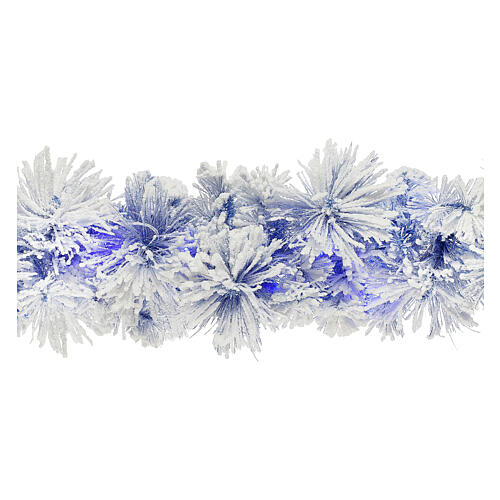 STOCK Ghirlanda Natalizia pino blu innevata 270 cm con 50 led blu 1