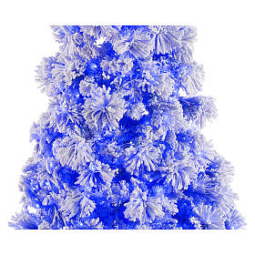 STOCK Albero Natale pino blu innevato da parete 230 cm con 30 led