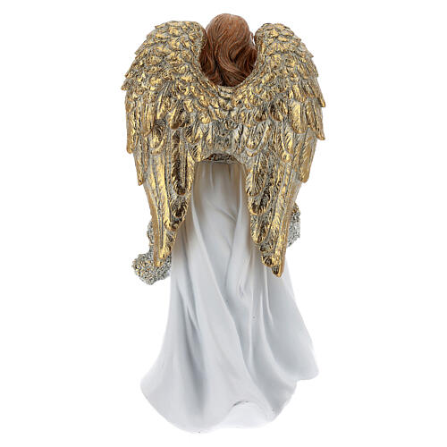 Nativity angel resin with trumpet 25 cm 4