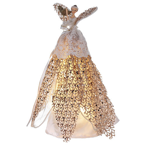 Angel tree topper in resin 27 cm illuminated with LED 3
