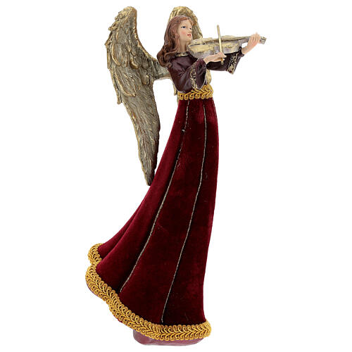 Anjo de Natal com violino resina 33 cm 4