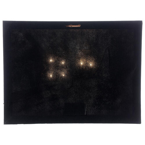 Tableau de Noël village enneigé lumineux fibre optique 30x40 cm 3
