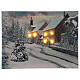 Christmas picture frame snowy village lighted fiber optic 30x40 cm s1