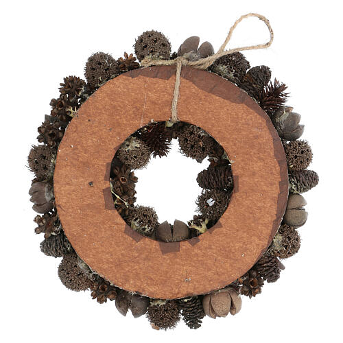 Guirnalda navideña corona adviento purpurina plata 25 cm 5