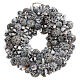 Ghirlanda natalizia corona avvento glitter argento 25 cm s1
