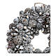 Ghirlanda natalizia corona avvento glitter argento 25 cm s3