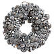 Christmas wreath advent silver glitter 25 cm s1