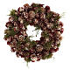 Advent wreath with gold red glitter 25 cm s1