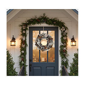 Advent wreath gold and white 33 cm diam