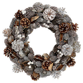 Christmas wreath advent wreath gold and white 35 cm