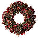 Christmas wreath with red pine cones 35 cm s1