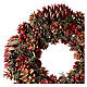 Christmas wreath with red pine cones 35 cm s2