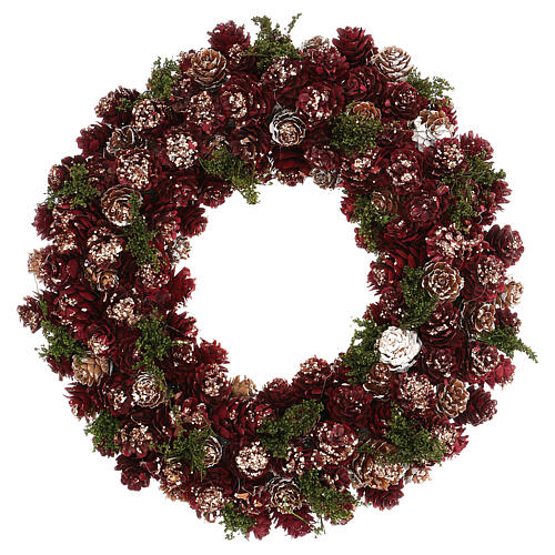 Christmas wreath with gold griller and pine cones 30 cm 1