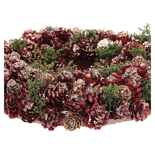Christmas wreath with gold griller and pine cones 30 cm 3