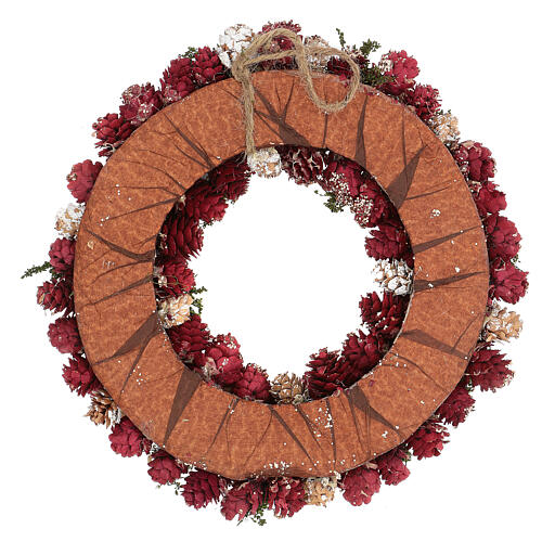 Christmas wreath with gold griller and pine cones 30 cm 4