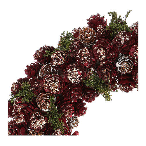 Christmas wreath with gold griller and pine cones 30 cm 2