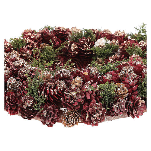 Christmas wreath with gold griller and pine cones 30 cm 3