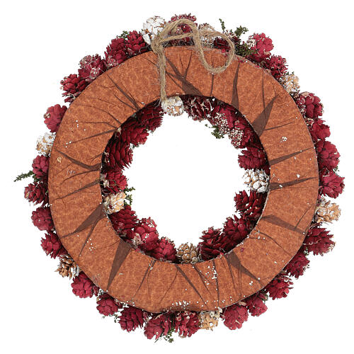 Christmas wreath with gold griller and pine cones 30 cm 4