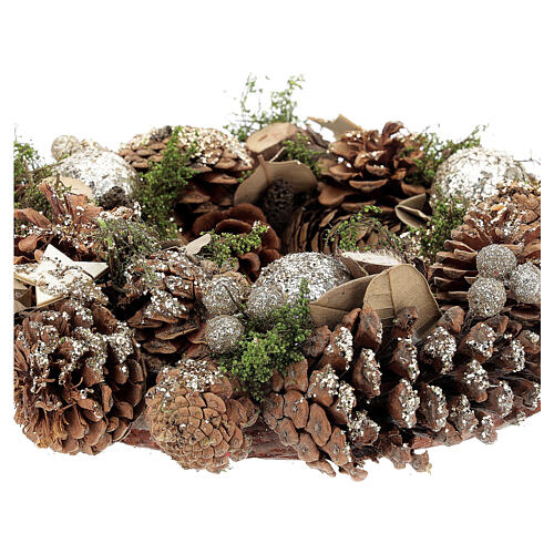 Advent wreath with golden decorations 30 cm 4