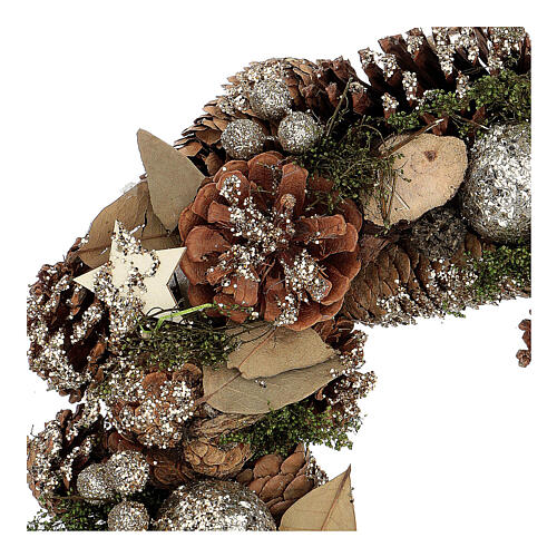 Couronne Noël Avent or 30 cm 3