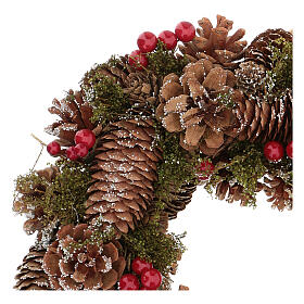 Grinalda de Natal - Coroa do Advento efeito neve 30 cm