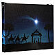 Christmas canvas Holy Family with Wise Kings and LED comet 15x20 cm s2