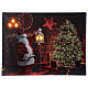 Christmas LED canvas Santa Claus with lantern 30x40 cm s1
