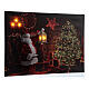 Christmas LED canvas Santa Claus with lantern 30x40 cm s2